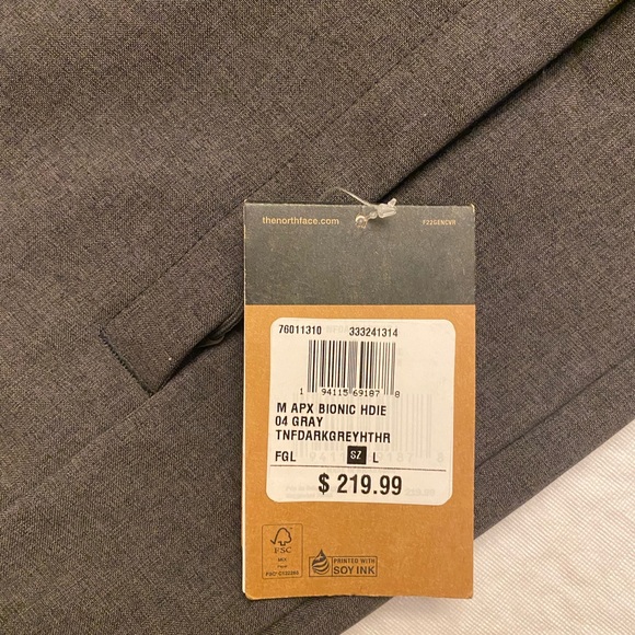 North Face Men’s APX BIONIC HDIE Dark Grey - Picture 7 of 7